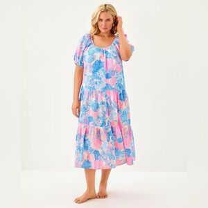 Lilly Pulitzer Zemini Maxi Dress Cover-Up Sz XXS, FITS LIKE A SMALL NWT